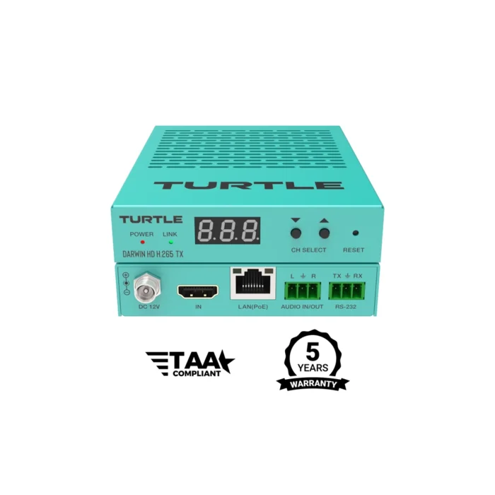 Turtle DARWIN HD H.265 TX; HDMI 1080p60 4:4:4 AV over IP Transmitter - Görsel 2