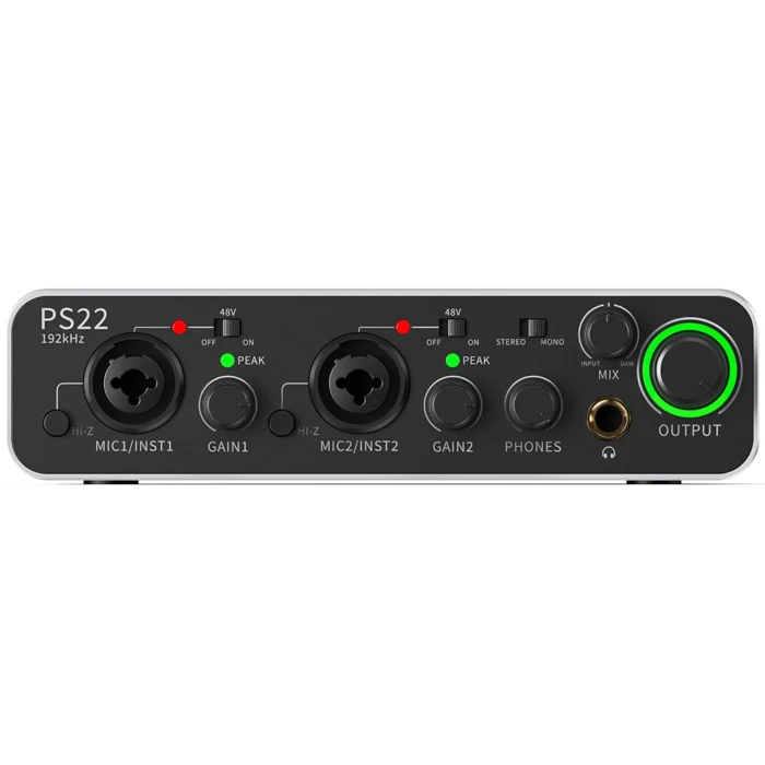 MAONO PS22 Kayıt, Müzik Prodüksiyonu ve Gitar için Ses Mikseri(Gri) - Görsel 12