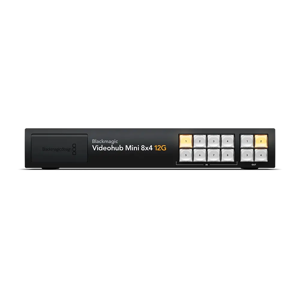 Blackmagic-Videohub-Mini-8x4-12G-Front Blackmagic Videohub Mini 8x4 12G - Görsel 1