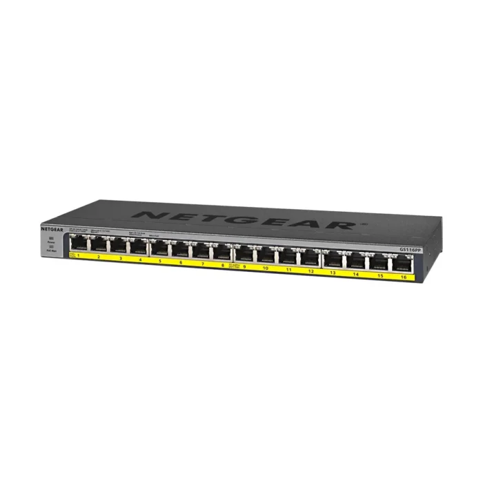 NETGEAR GS116PP - 16-Port Gigabit Ethernet Unmanaged Switch W/POE/POE+ - Görsel 3