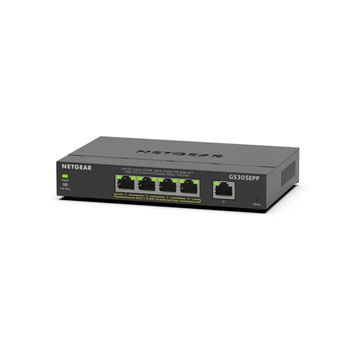 NETGEAR GS305EPP - 5PT GE Smart Switch W/ HI-PWR POE+ - Görsel 2