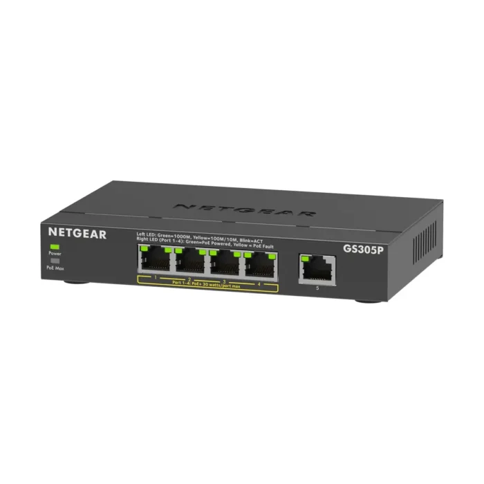 NETGEAR GS305Pv3 - 5-Port Gigabit Ethernet Unmanaged Switch W/POE/POE+ - Görsel 3