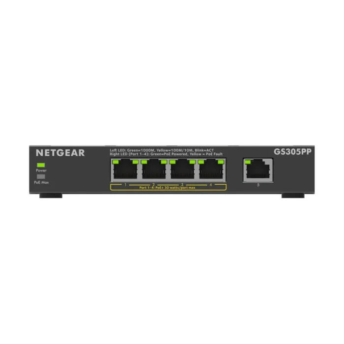 NETGEAR GS305PPv3 - 5-Port Gigabit Ethernet Unmanaged Switch W/POE/POE+ - Görsel 2