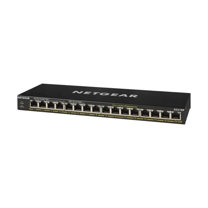 NETGEAR GS316P - 16-Port Gigabit Ethernet Unmanaged Switch W/POE/POE+ - Görsel 3