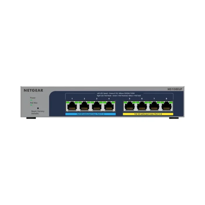 NETGEAR MS108EUP - 8PT POE++ MULTIGIG Smart Switch - Görsel 2
