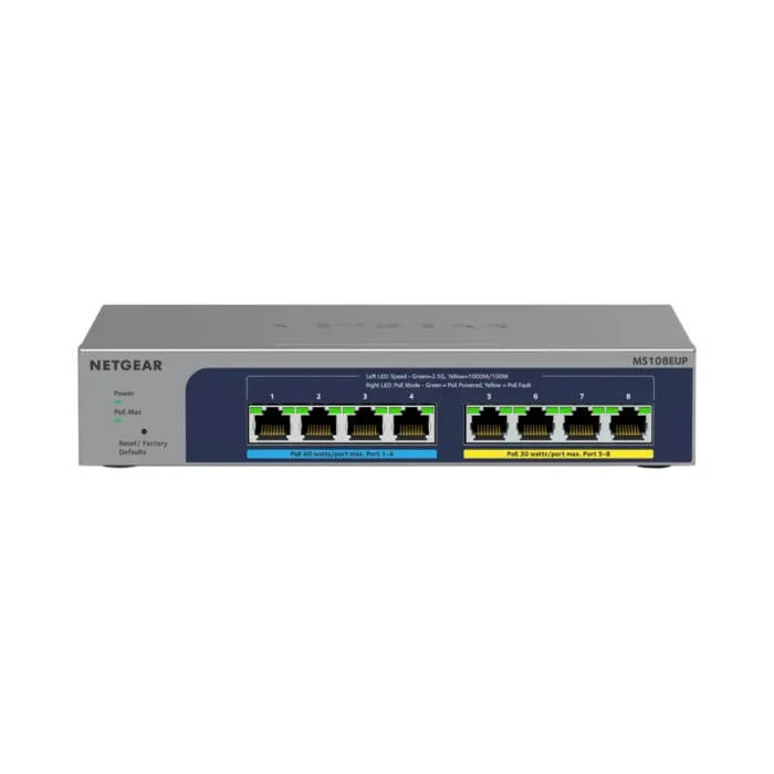NETGEAR MS108EUP - 8PT POE++ MULTIGIG Smart Switch - Görsel 3