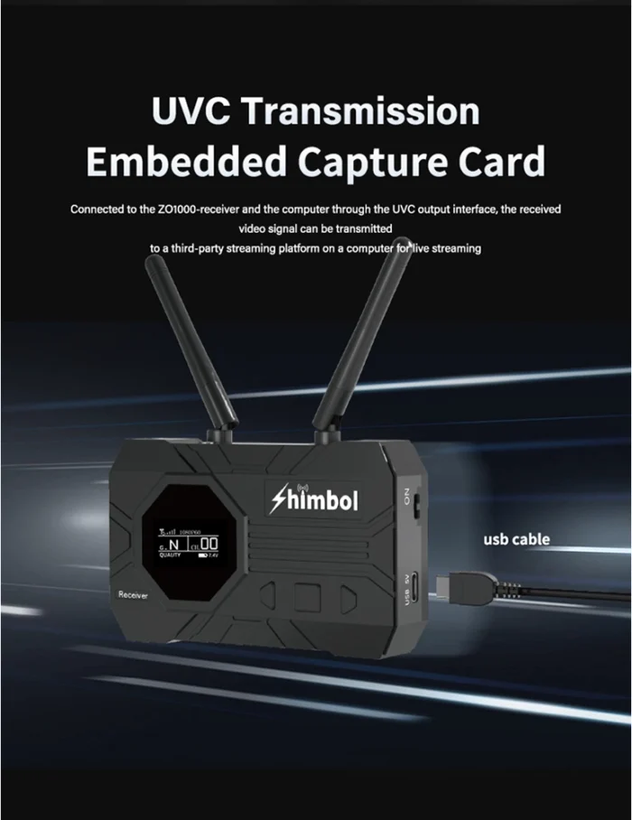 SHIMBOL ZO1000 SDI/HDMI Wireless Video Transmitter and Receiver Kit - Görsel 7