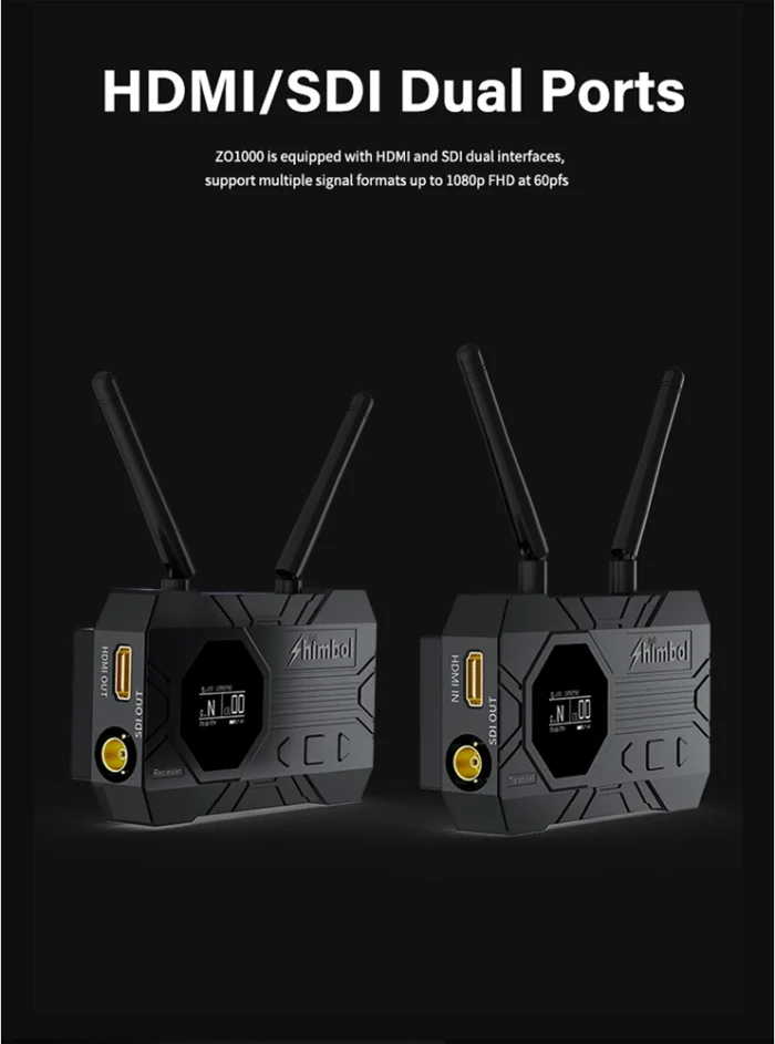 SHIMBOL ZO1000 SDI/HDMI Wireless Video Transmitter and Receiver Kit - Görsel 10
