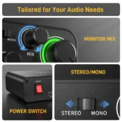 MAONO PS22 Kayıt, Müzik Prodüksiyonu ve Gitar için Ses Mikseri(Siyah) - Görsel 10