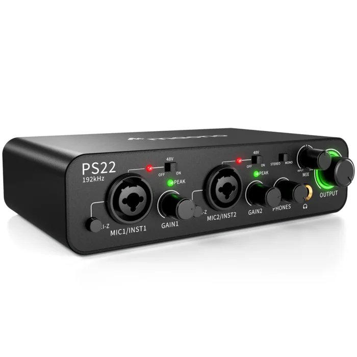 MAONO PS22 Kayıt, Müzik Prodüksiyonu ve Gitar için Ses Mikseri(Siyah) - Görsel 3