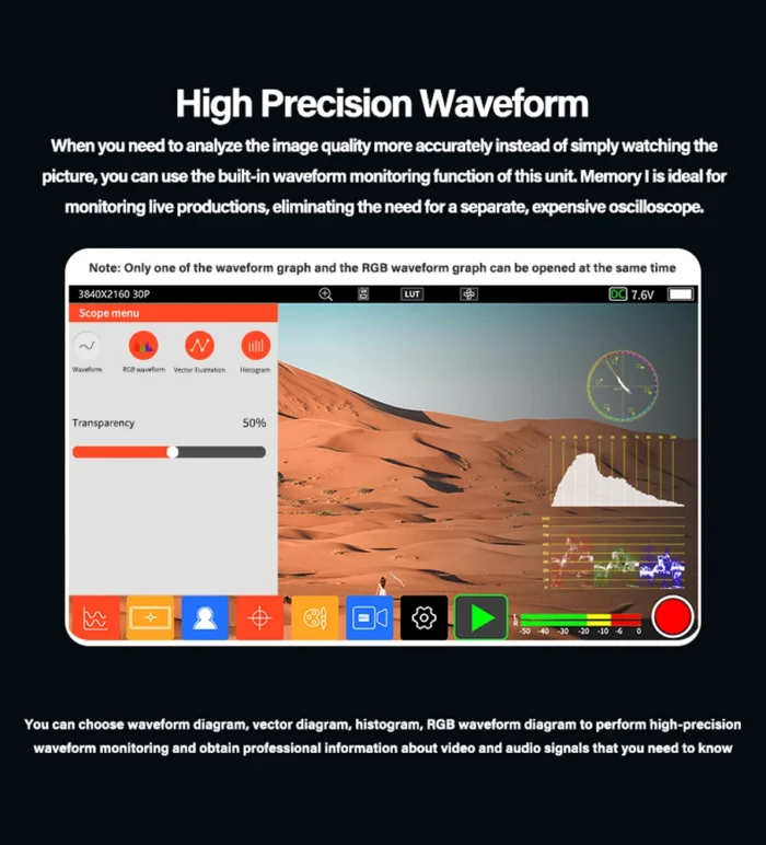 SHIMBOL Memory I 5.5" 3D LUT 4K HDMI Touchscreen Recorder/Monitor - Görsel 14