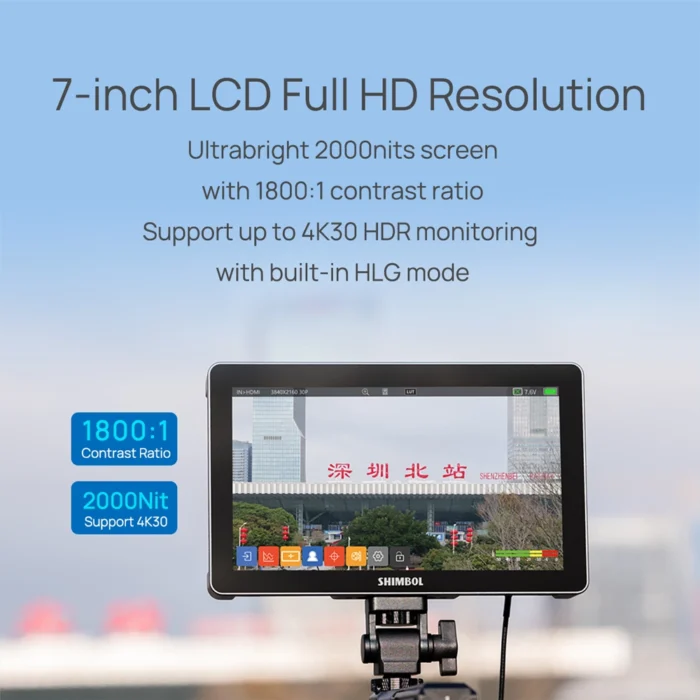 SHIMBOL M7 7" Touchscreen 4K HDMI/3G-SDI Video Monitor with 3D LUT Output - Görsel 16